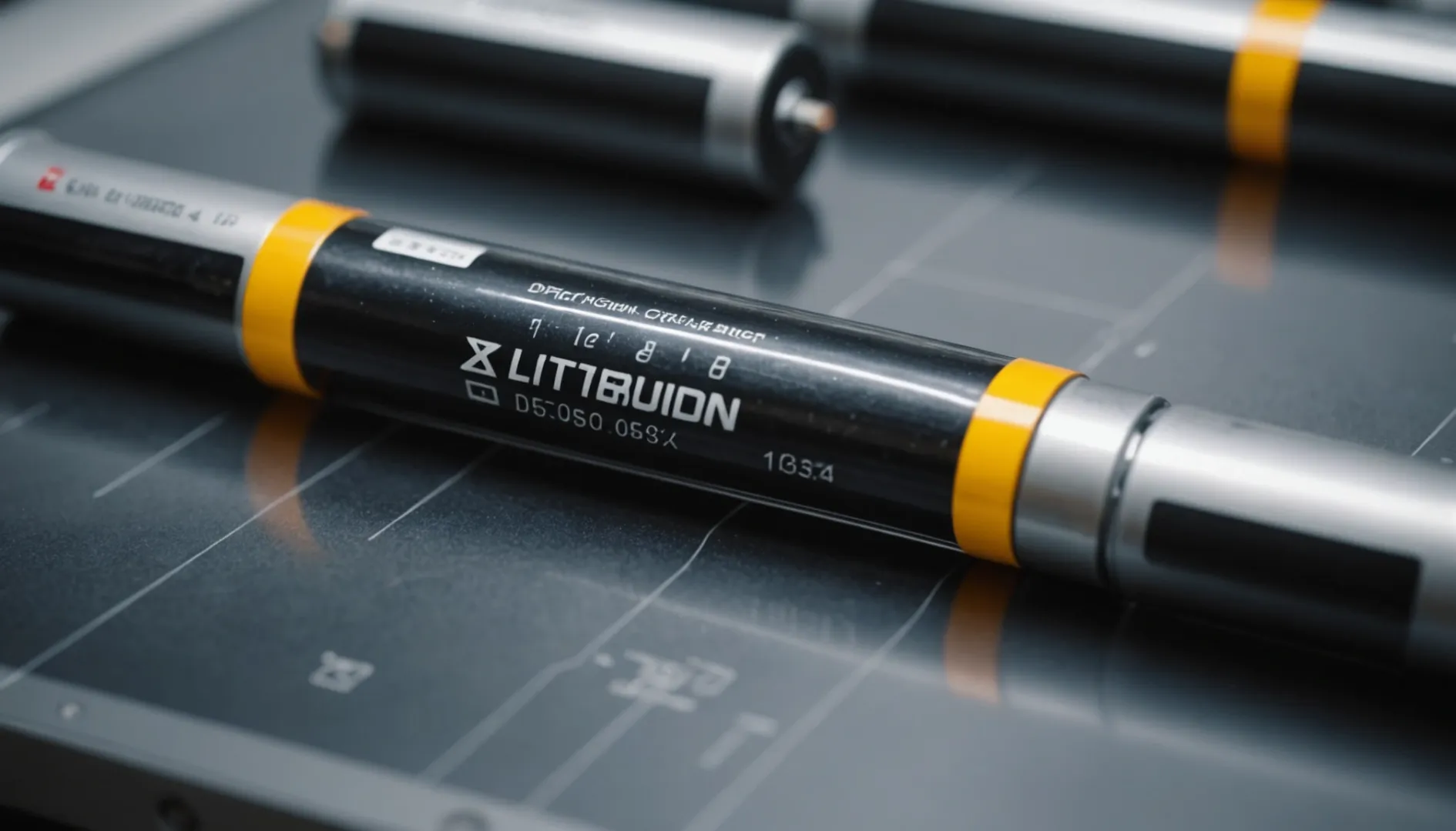 Close-up of an aging lithium-ion battery with visible wear and discoloration