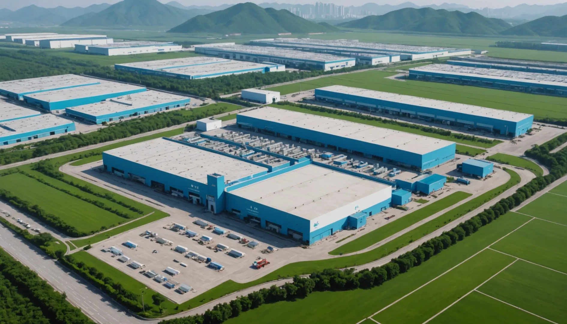 Aerial view of CATL battery plant in Ningde, China