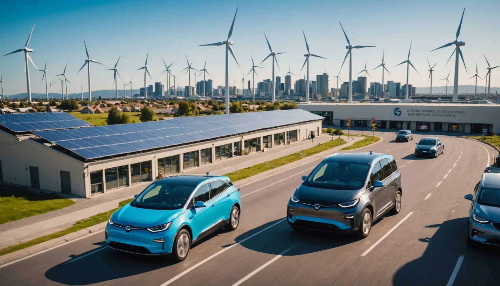 Futuristic cityscape highlighting lithium-ion battery impact