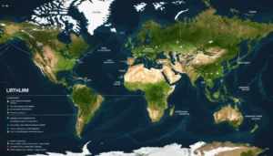 Map highlighting global lithium-ion battery manufacturers locations
