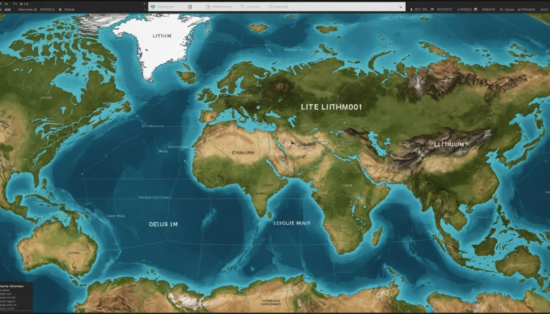 World map showing lithium production distribution with data charts