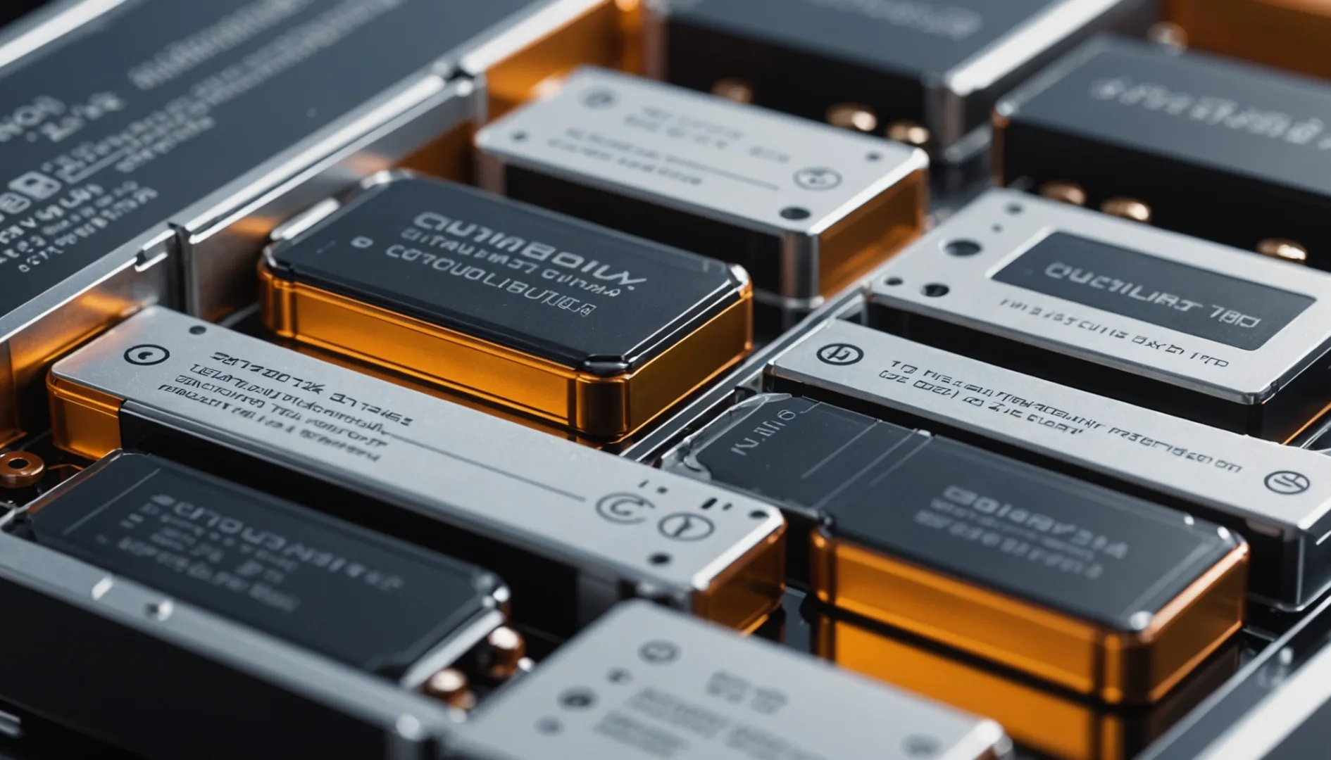 Close-up of a lithium battery with transparent casing showing internal components