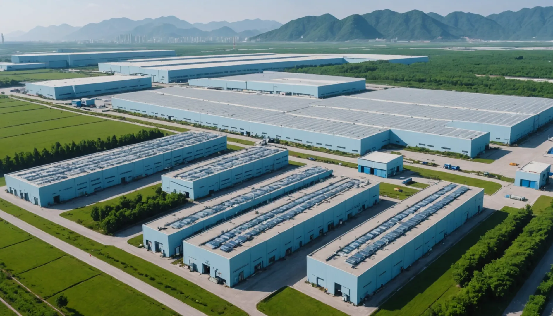 A panoramic view of a lithium-ion battery manufacturing plant in China
